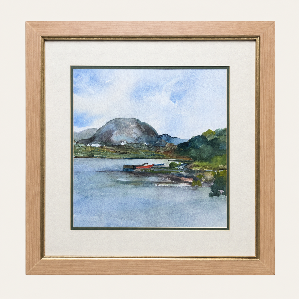 Mountain, Moorland and Red Boat